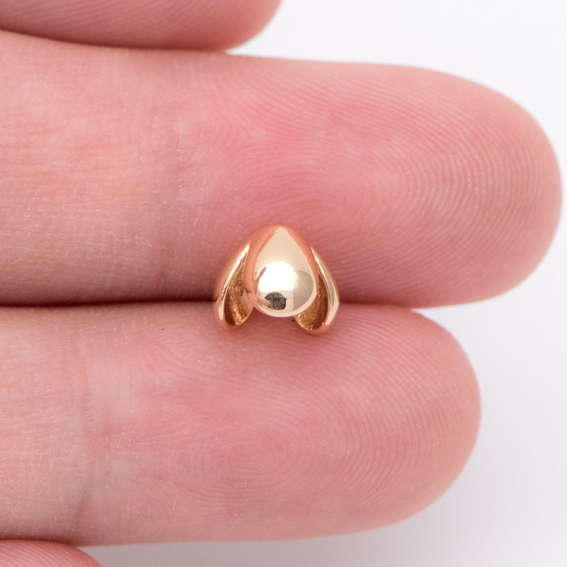 10pcs Flower Bead Caps 7.3mm, Real Gold plated Brass, Floral Spacer Beads (GB-1466)