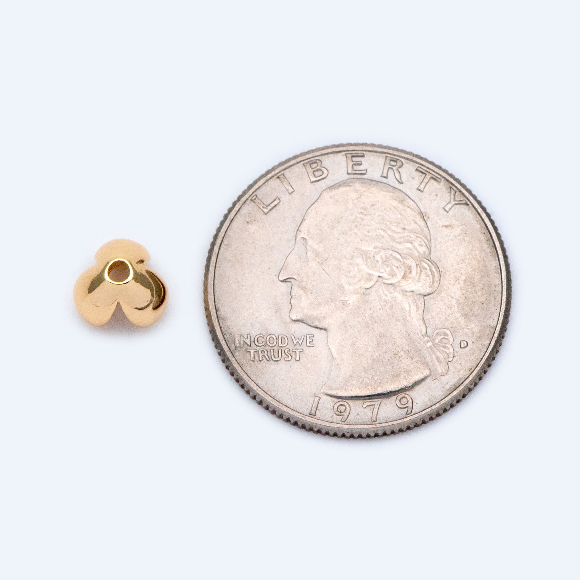 10pcs Flower Bead Caps 7.3mm, Real Gold plated Brass, Floral Spacer Beads (GB-1466)