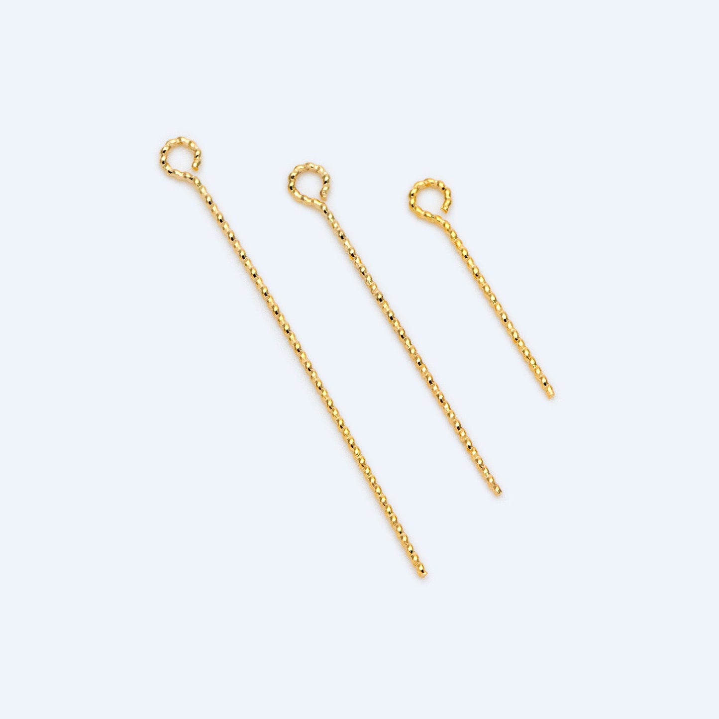 100pcs Gold/ Silver Tone Eye Pins, 20/ 30/ 40mm by 0.7mm, Gold/ Rhodium plated Brass Eyepins Wholesale (GB-1434)