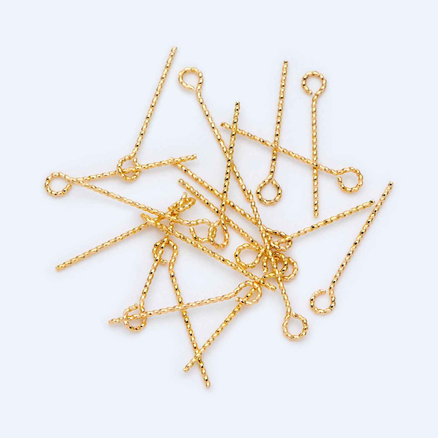 100pcs Gold/ Silver Tone Eye Pins, 20/ 30/ 40mm by 0.7mm, Gold/ Rhodium plated Brass Eyepins Wholesale (GB-1434)