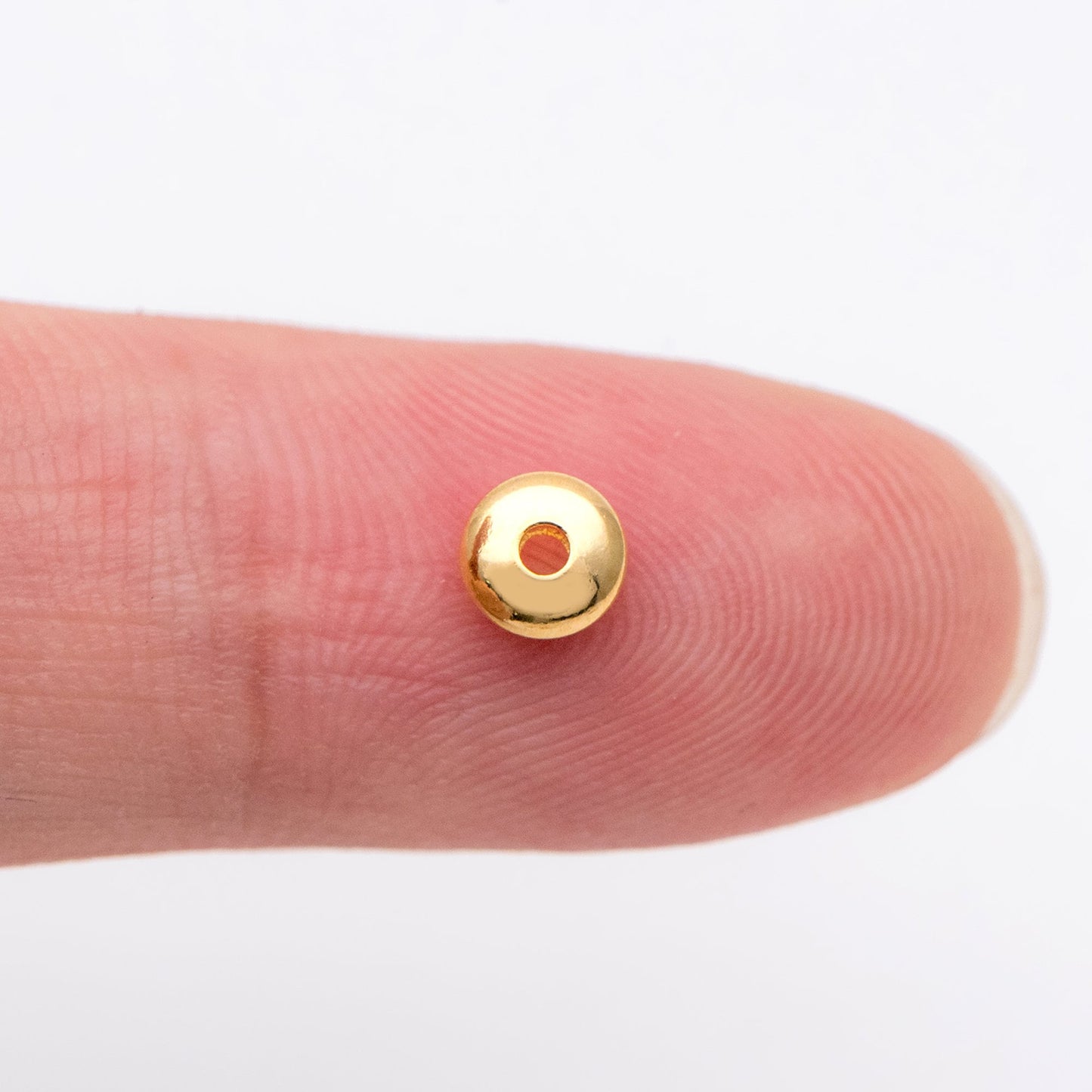 20pcs Gold Rondelle Beads, Gold plated Brass Spacers 5mm (GB-1334)