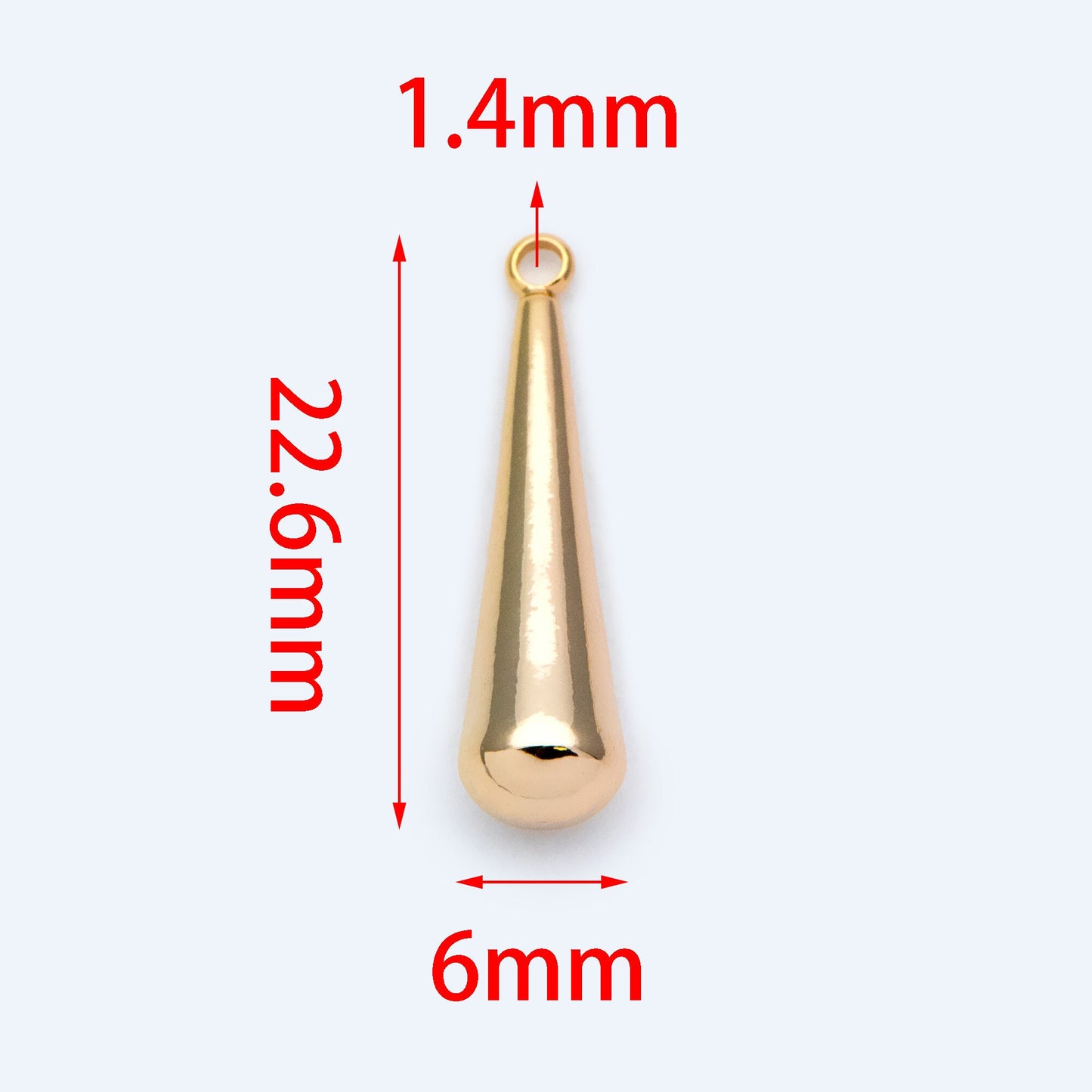 10pcs Gold/ Silver Teardrop Charm 23x6mm, Earring Drop charm, Water Drop charm (GB-1388)