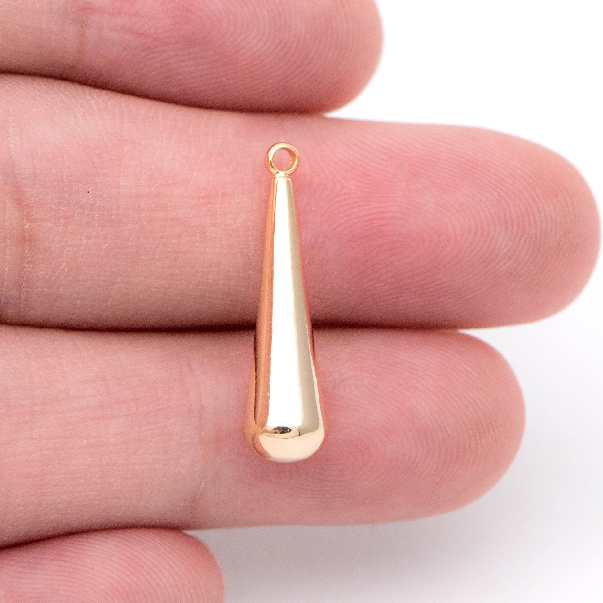 10pcs Gold/ Silver Teardrop Charm 23x6mm, Earring Drop charm, Water Drop charm (GB-1388)