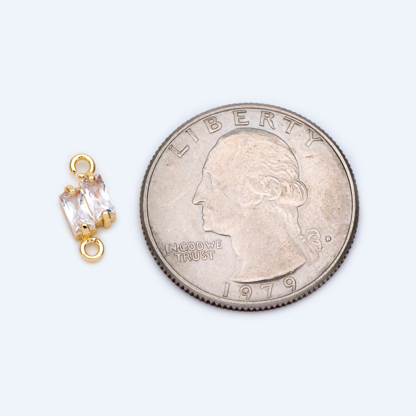 10pcs CZ pave Gold Rhombus Charms 12x5mm, 18K Gold plated Brass, Geometric Connector Pendants (GB-2947-E)