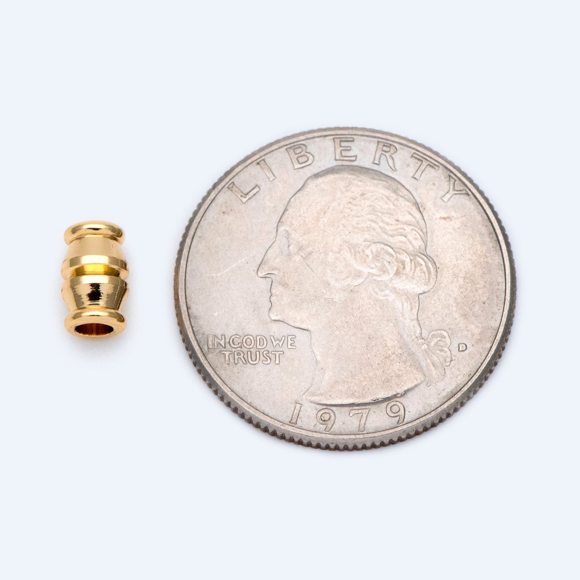 20pcs Gold Tube Beads 7.6x5mm, Real Gold plated Brass Spacers (GB-1459)