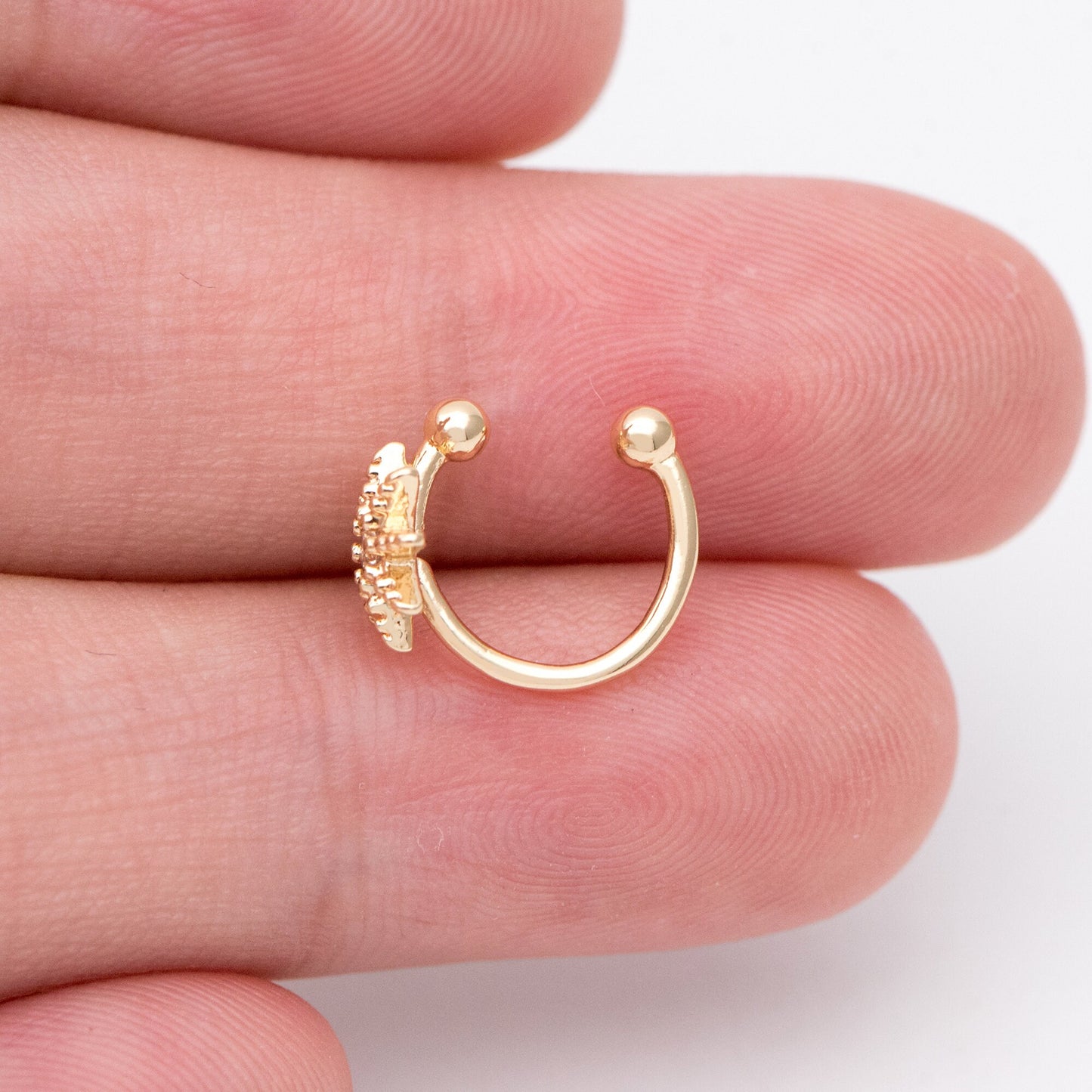 10pcs Cubic Zirconia Adjustable Gold Ear Cuffs, Gold plated Brass Earwire Earring Clips (GB-1336)