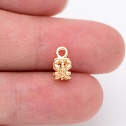 10pcs Gold Bail Beads, Bail Charm Holder Spacer with Loop, Tube Bails, Cord Bails, Slider Bails, Spacer Ring (GB-1328-D)