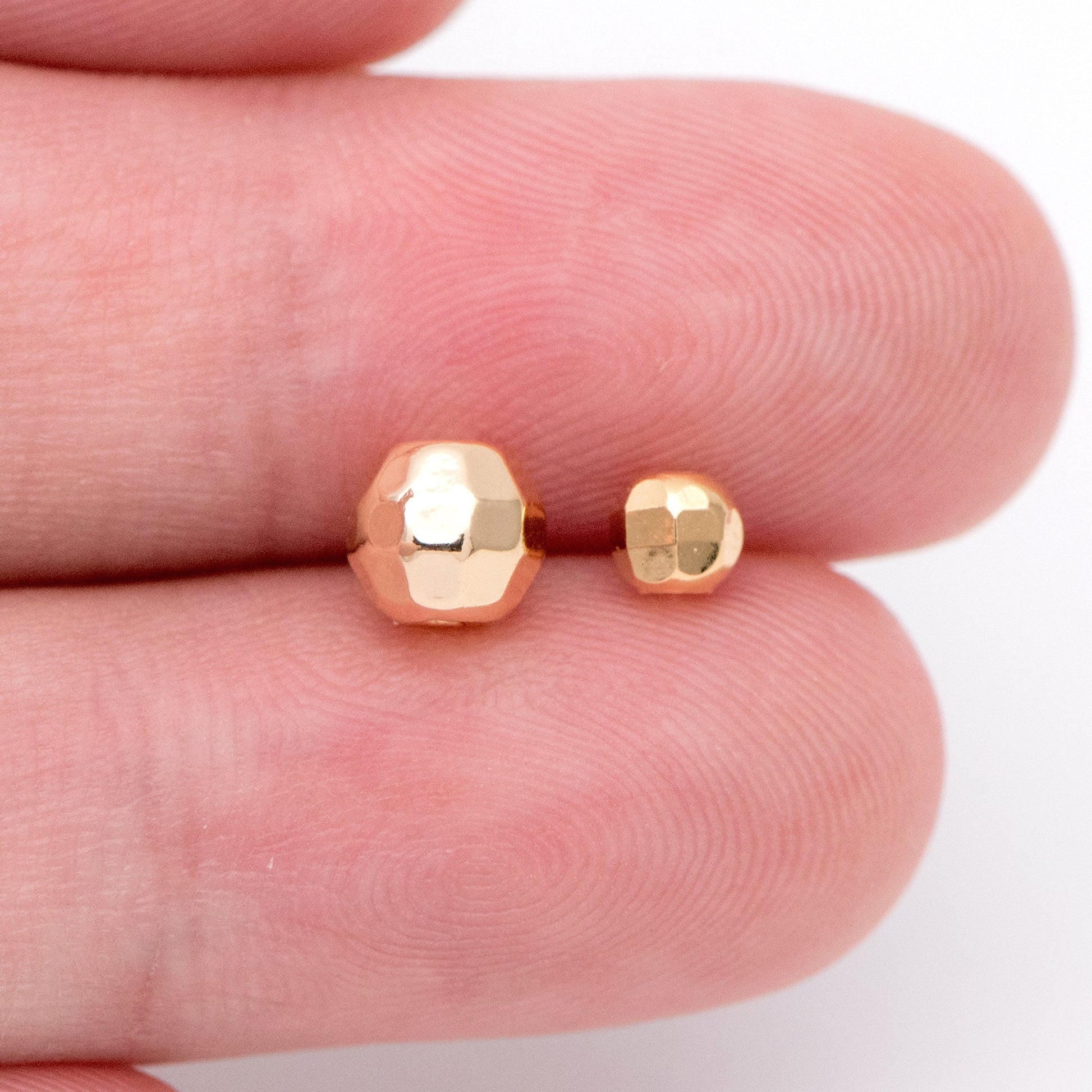 20pcs Gold plated Brass Faceted Spacer Beads 4/6mm, Jewelry Supply (GB-1400)