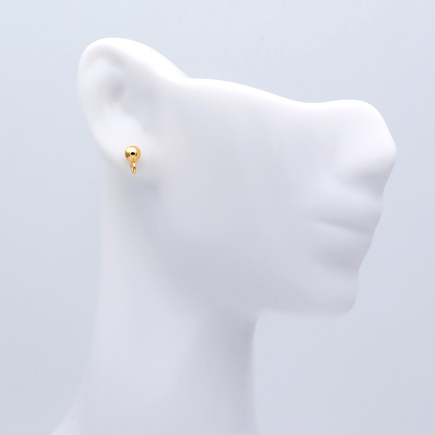20pcs Gold/ Silver Tone Ball Stud Earring with .925 Pin, Gold/ Rhodium plated Brass Ear Posts, 4 Ball Size (GB-1481)