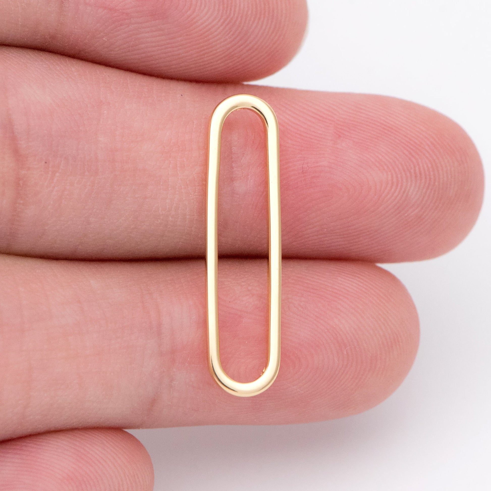 10pcs Gold/ Silver Oval Link Charms 10/20/25mm, Brass Long Oval Hoops, Geometric Hoop Circle Connector Pendants (GB-1485)