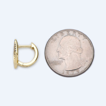 4pcs CZ Pave Gold Whale Tail Click-in Style Lever Back Earring, Earring Findings (GB-1341)