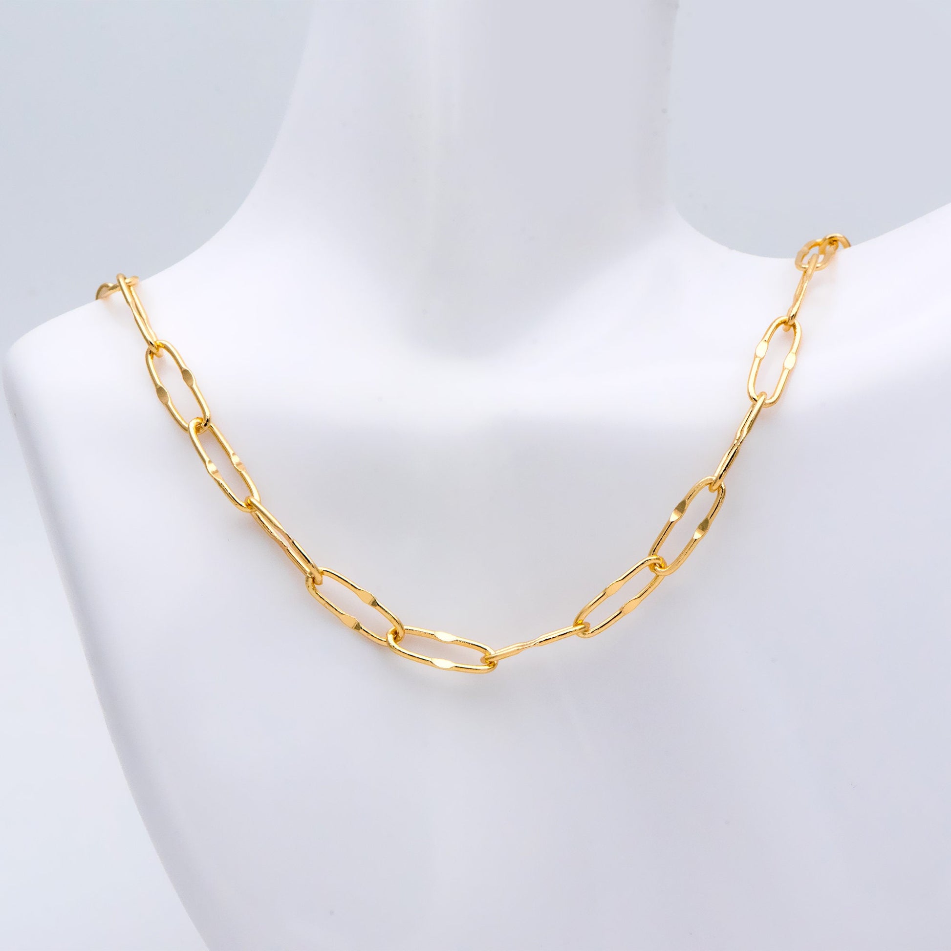 Gold plated Brass Cable Chains, Long Oval Link 5.5x15mm(#LK-406)/ 1 Meter=3.3 ft