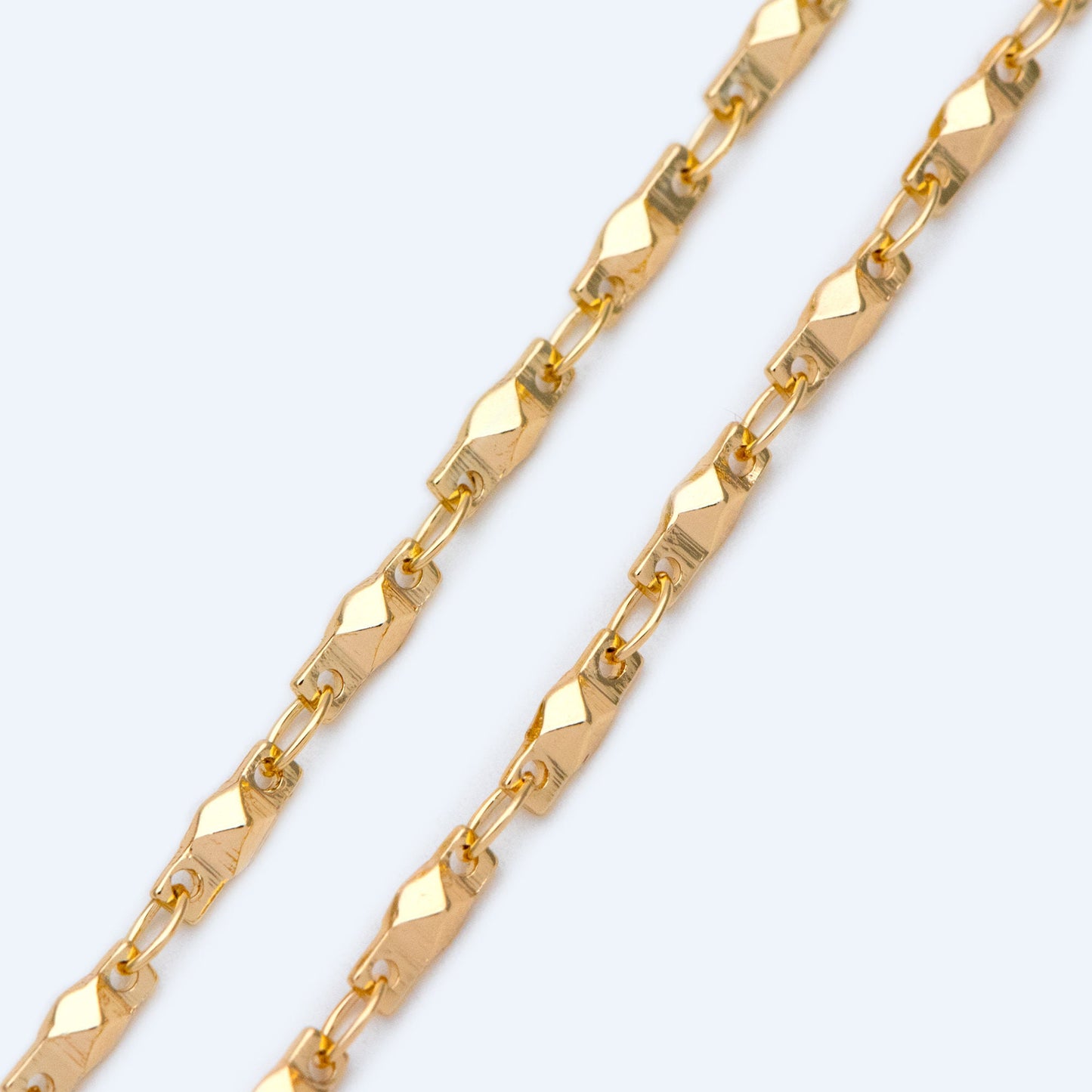 Gold plated Brass Link Chains 2.6mm, Floral Specialty Chains for DIY Necklace (#LK-401)/ 1 Meter=3.3 ft