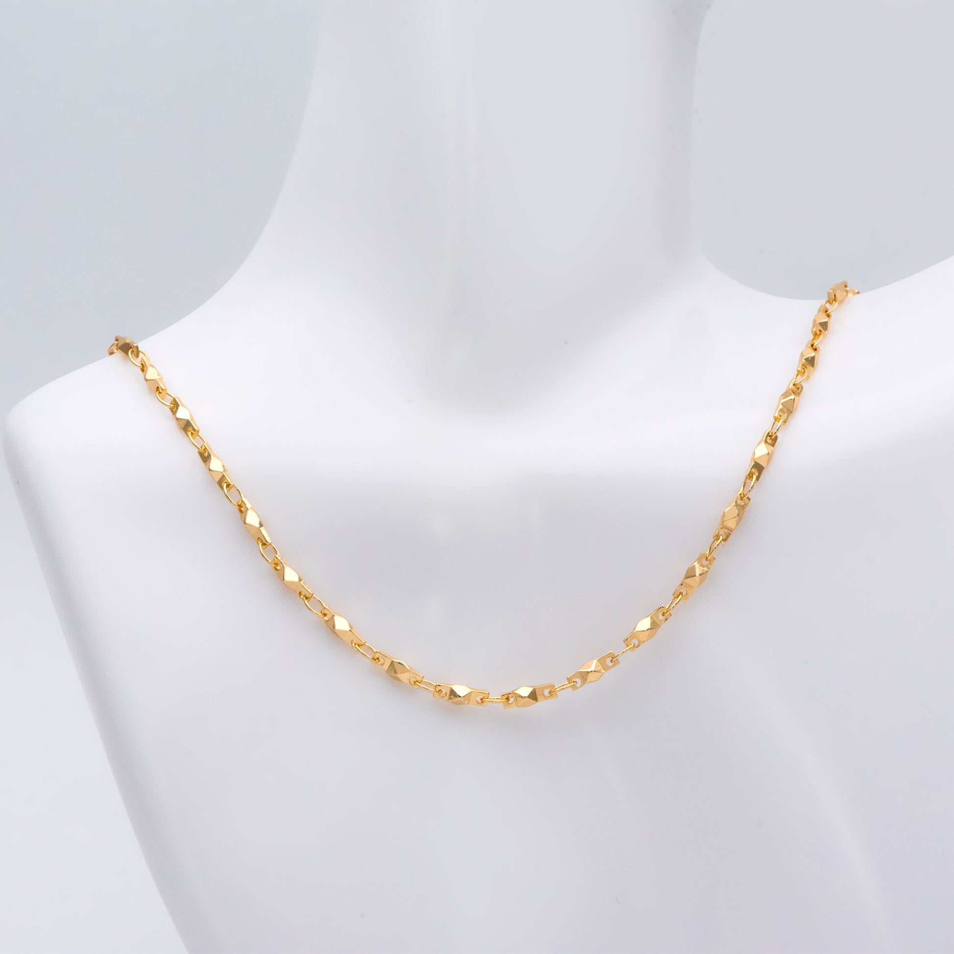 Gold plated Brass Link Chains 2.6mm, Floral Specialty Chains for DIY Necklace (#LK-401)/ 1 Meter=3.3 ft