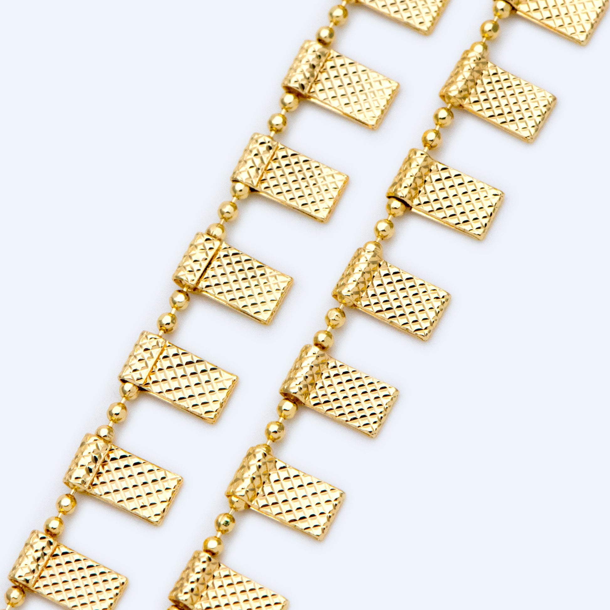 Gold plated Brass Rectangle Chains, DIY Material Supplies (#LK-408)/ 1 Meter=3.3 feet