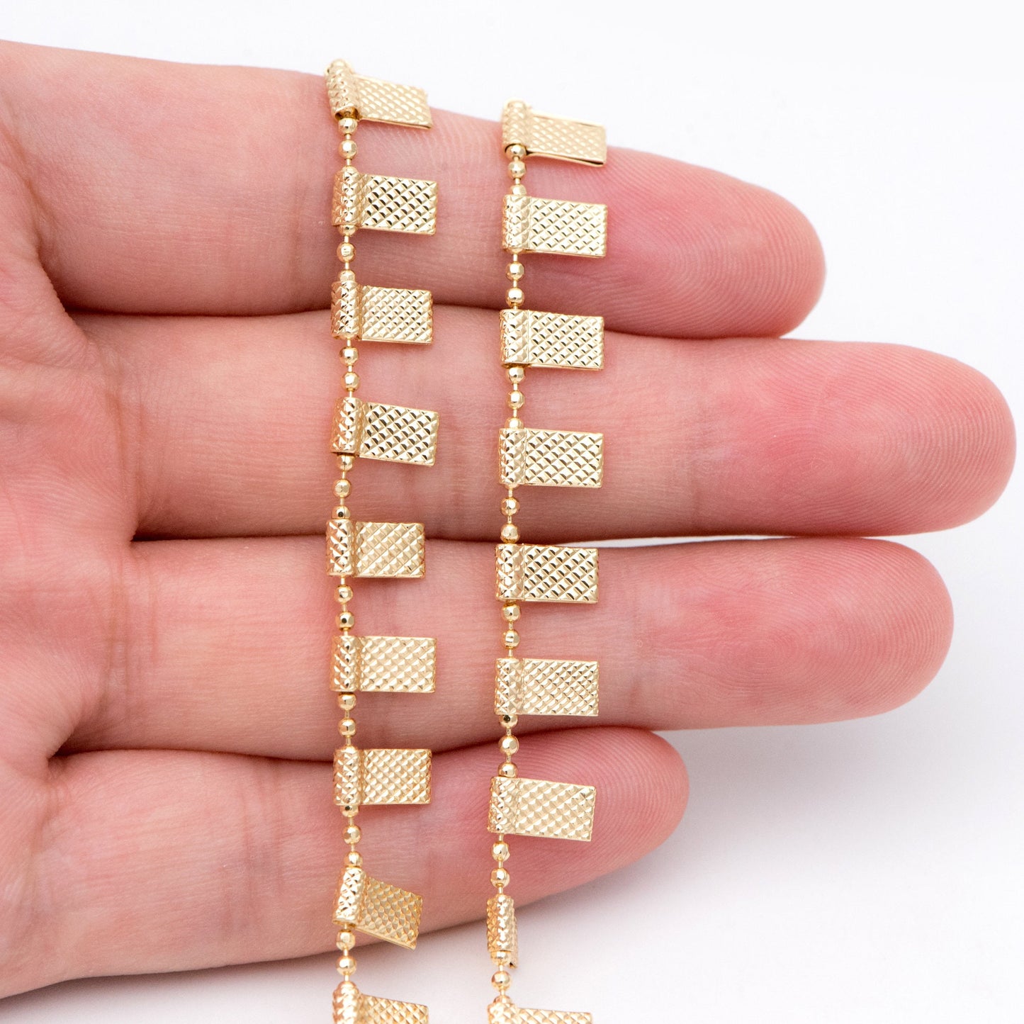 Gold plated Brass Rectangle Chains, DIY Material Supplies (#LK-408)/ 1 Meter=3.3 feet