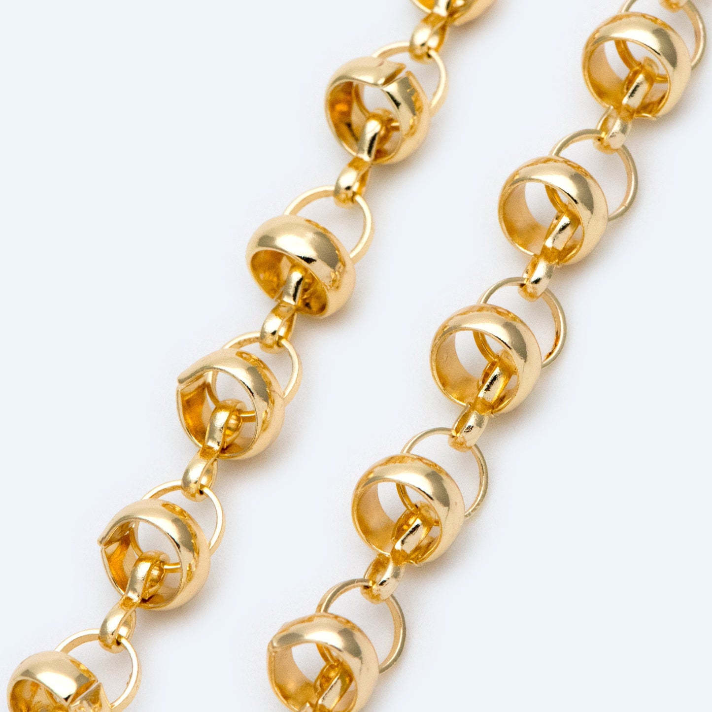 Gold Plated Brass designer Chain, Round Linked Chains, DIY Chain Wholesale (#LK-395)/ 1 Meter=3.3 ft