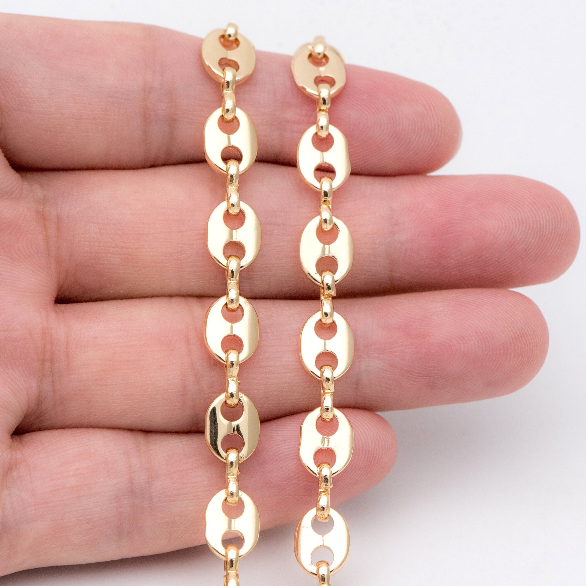 Mariner Link Chain, 8x11mm Oval Coin Chain, Thick Disk Chain, Necklace Chain Wholesale (#LK-396)/ 1 Meter=3.3 ft