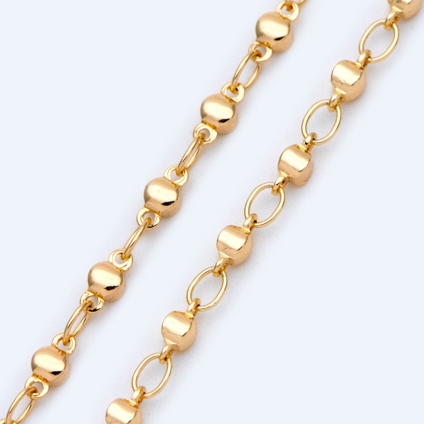 Gold plated Brass Link Chains 2.8mm, Floral Specialty Chains for DIY Necklace (#LK-397)/ 1 Meter=3.3 ft