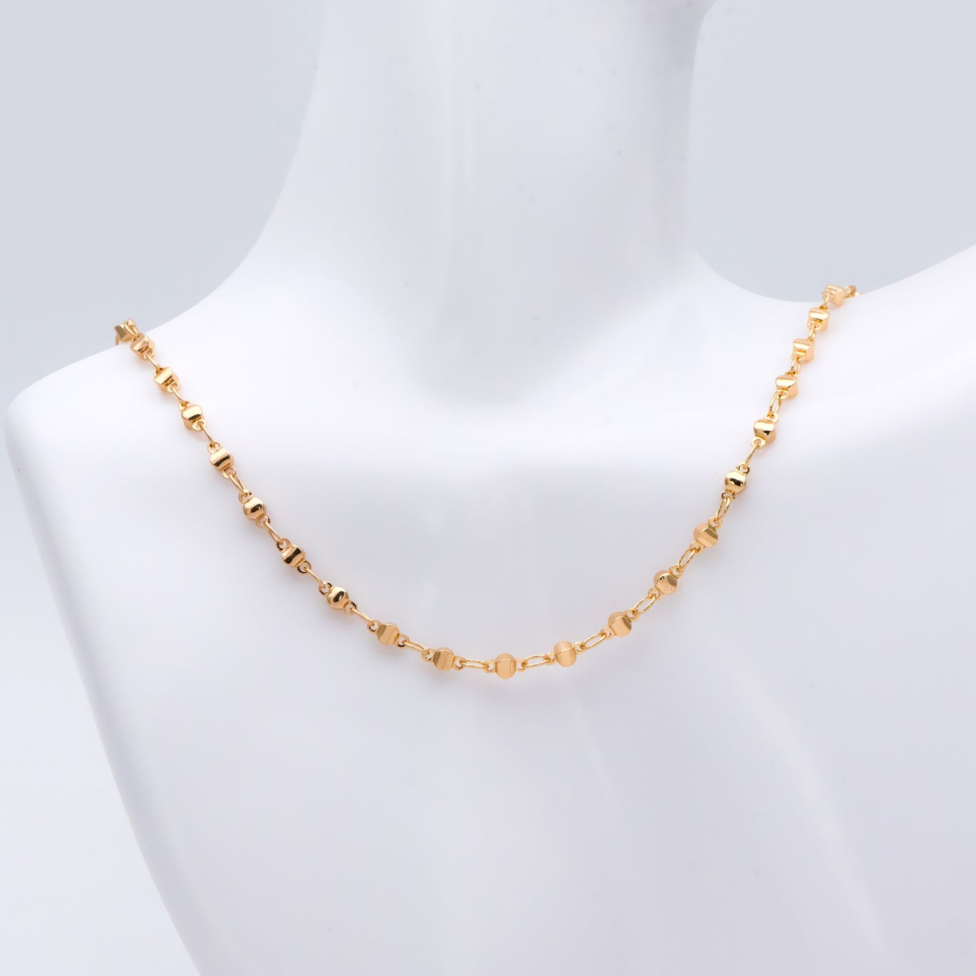 Gold plated Brass Link Chains 2.8mm, Floral Specialty Chains for DIY Necklace (#LK-397)/ 1 Meter=3.3 ft