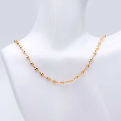 Gold plated Brass Link Chains 2.8mm, Floral Specialty Chains for DIY Necklace (#LK-397)/ 1 Meter=3.3 ft