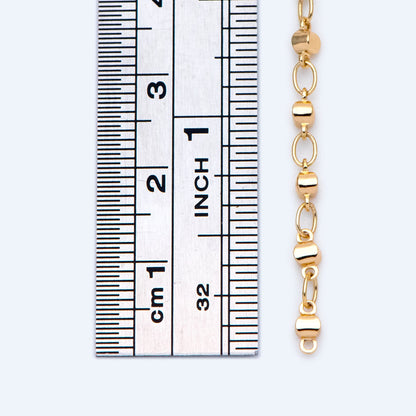 Gold plated Brass Link Chains 2.8mm, Floral Specialty Chains for DIY Necklace (#LK-397)/ 1 Meter=3.3 ft