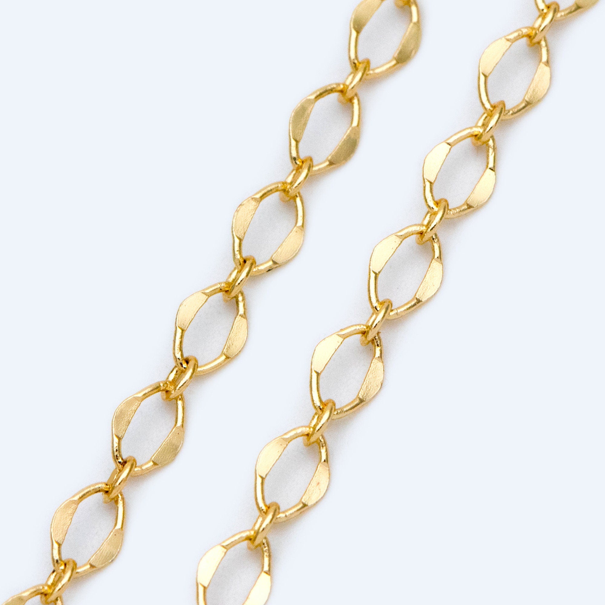 Gold plated Brass Oval Chains 3.5mm, DIY Necklace Findings Wholesale (#LK-383)/ 1 Meter=3.3 ft