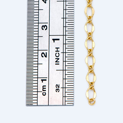 Gold plated Brass Oval Chains 3.5mm, DIY Necklace Findings Wholesale (#LK-383)/ 1 Meter=3.3 ft