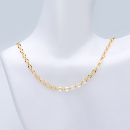 Gold plated Brass Oval Chains 3.5mm, DIY Necklace Findings Wholesale (#LK-383)/ 1 Meter=3.3 ft