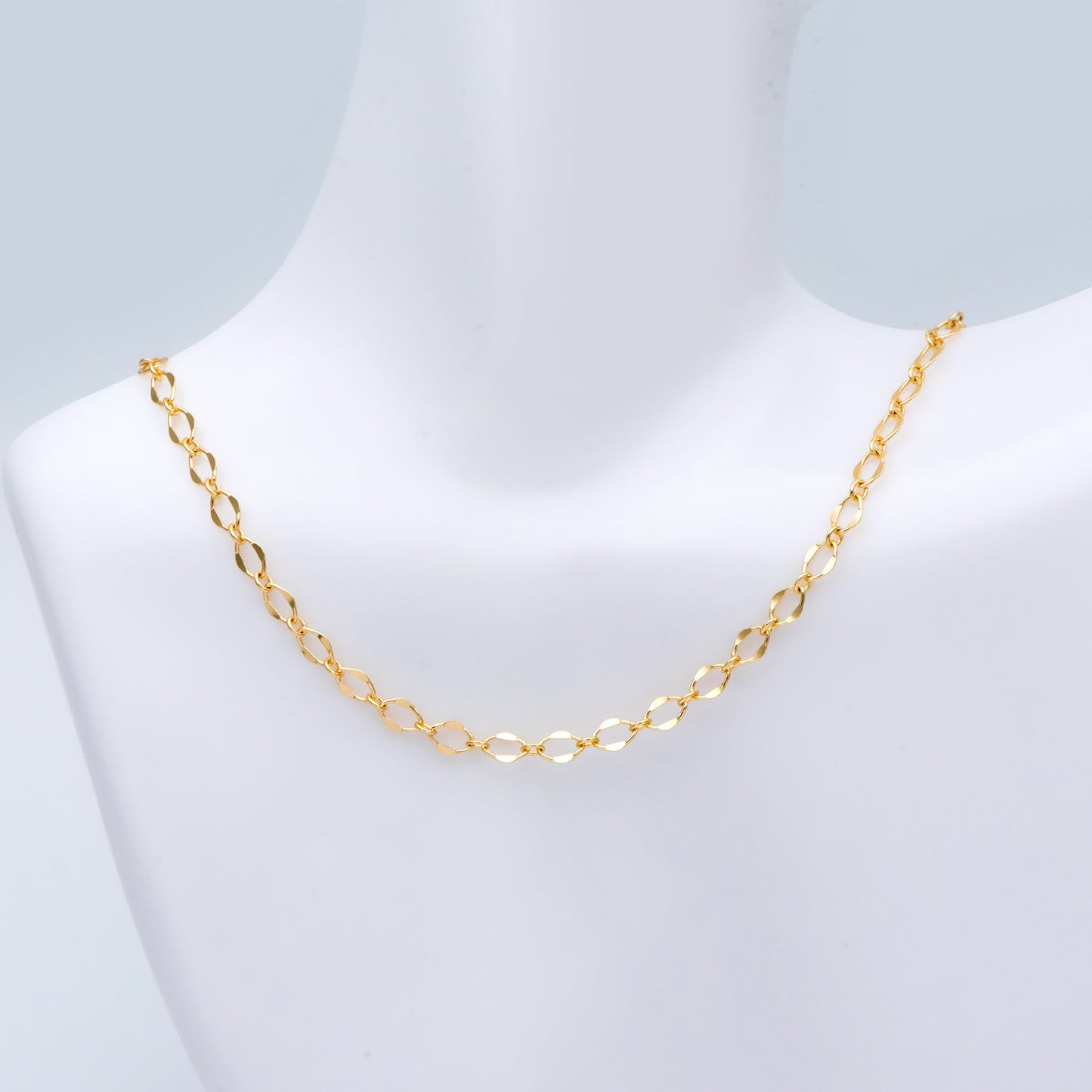 Gold plated Brass Oval Chains 3.5mm, DIY Necklace Findings Wholesale (#LK-383)/ 1 Meter=3.3 ft
