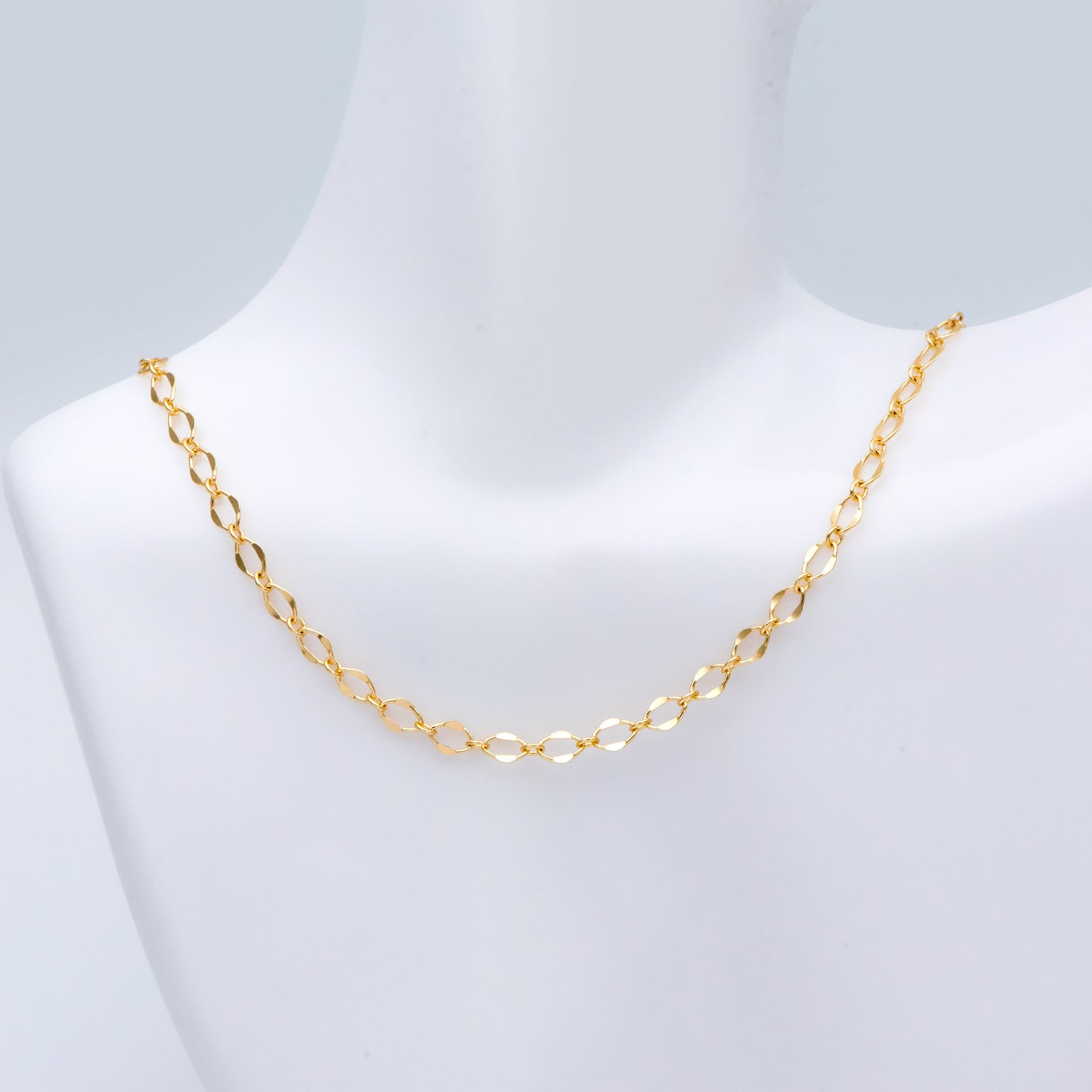 Gold plated Brass Oval Chains 3.5mm, DIY Necklace Findings Wholesale (#LK-383)/ 1 Meter=3.3 ft
