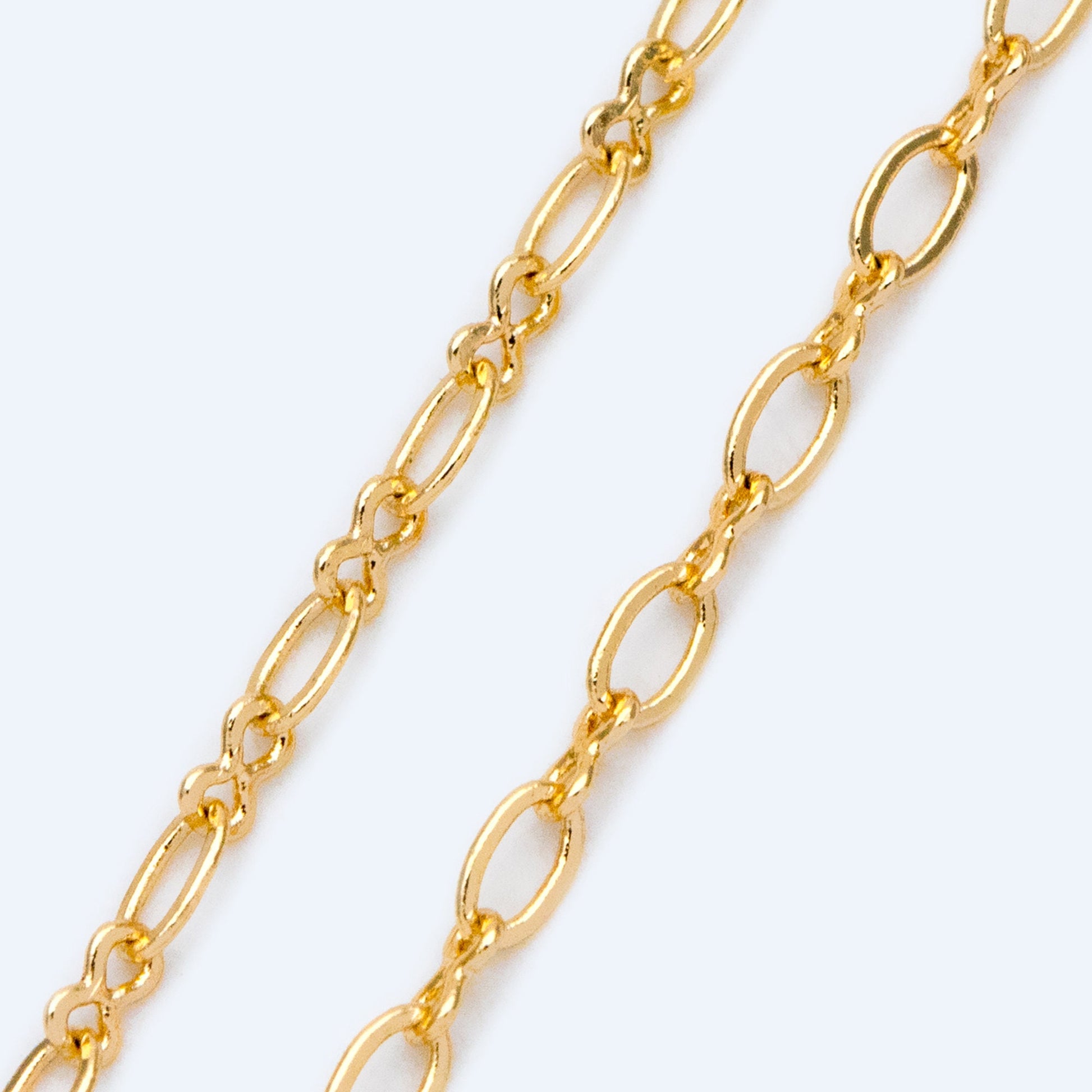Oval Cable Chains 2mm, 18K Gold plated on Brass, Craft DIY Jewelry Chain Wholesale (#LK-385)/ 1 Meter=3.3 ft
