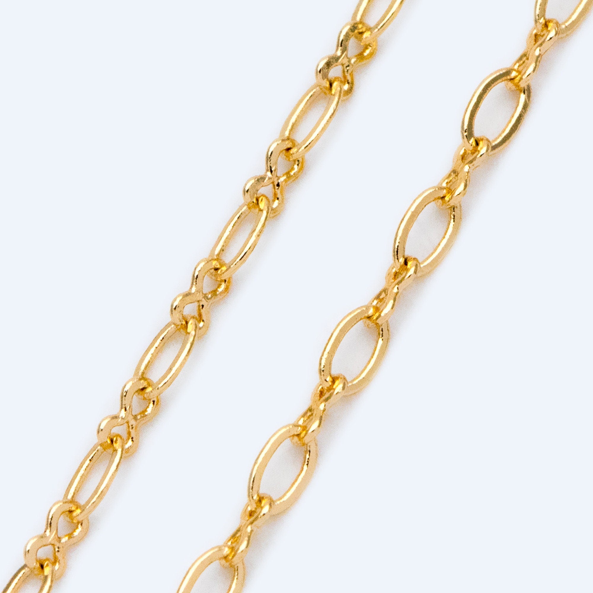 Oval Cable Chains 2mm, 18K Gold plated on Brass, Craft DIY Jewelry Chain Wholesale (#LK-385)/ 1 Meter=3.3 ft