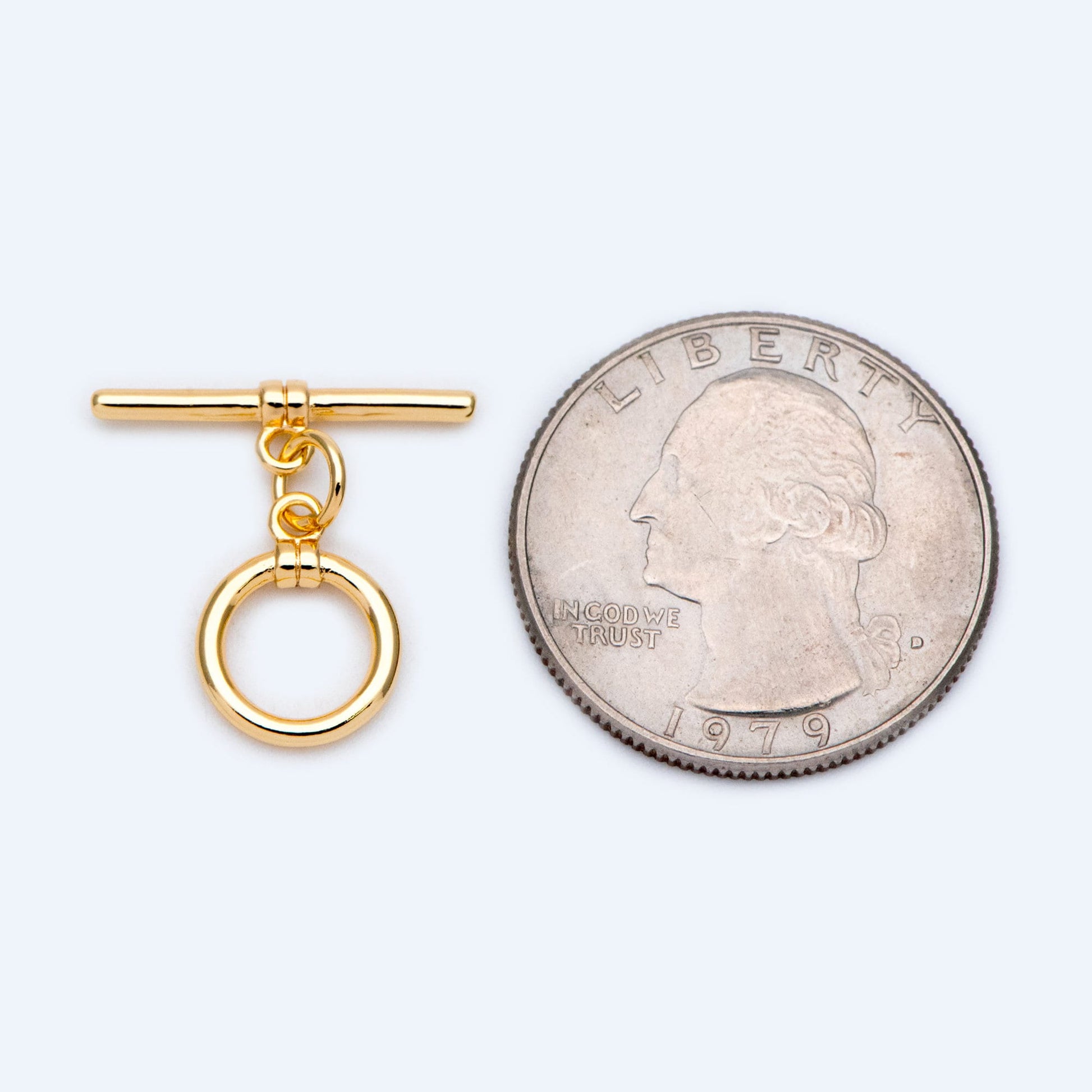 10 sets Gold/ Silver Toggle Clasp, Real Gold/ Rhodium plated Brass, Easy Close Clasp 10mm Smooth Round (#GB-1543-D)