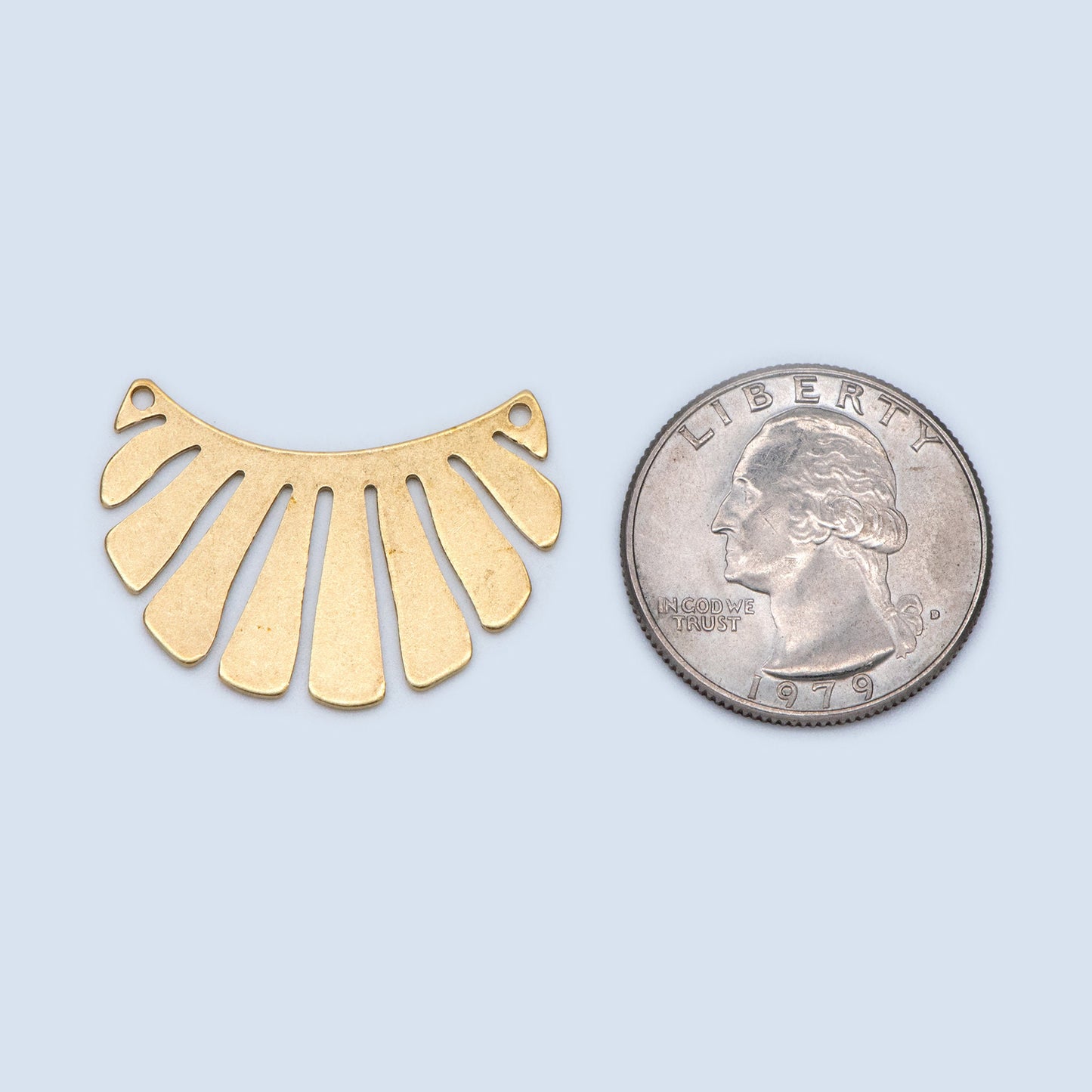 10pcs Raw Brass Leaf Charm Connectors 30x22mm, Solid Brass Fan Pendants Wholesale (RB-190)