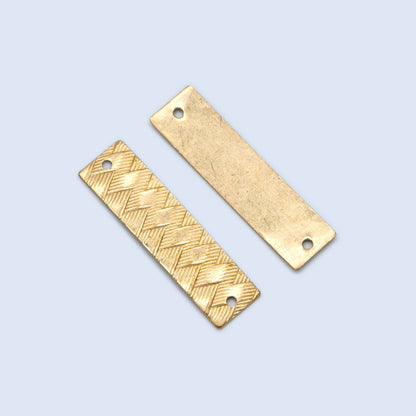 20pcs Raw Brass Rectangle Connectors 30x8mm, Solid Brass Square Pendants, Yellow Brass Bar Charms Wholesale (RB-193)