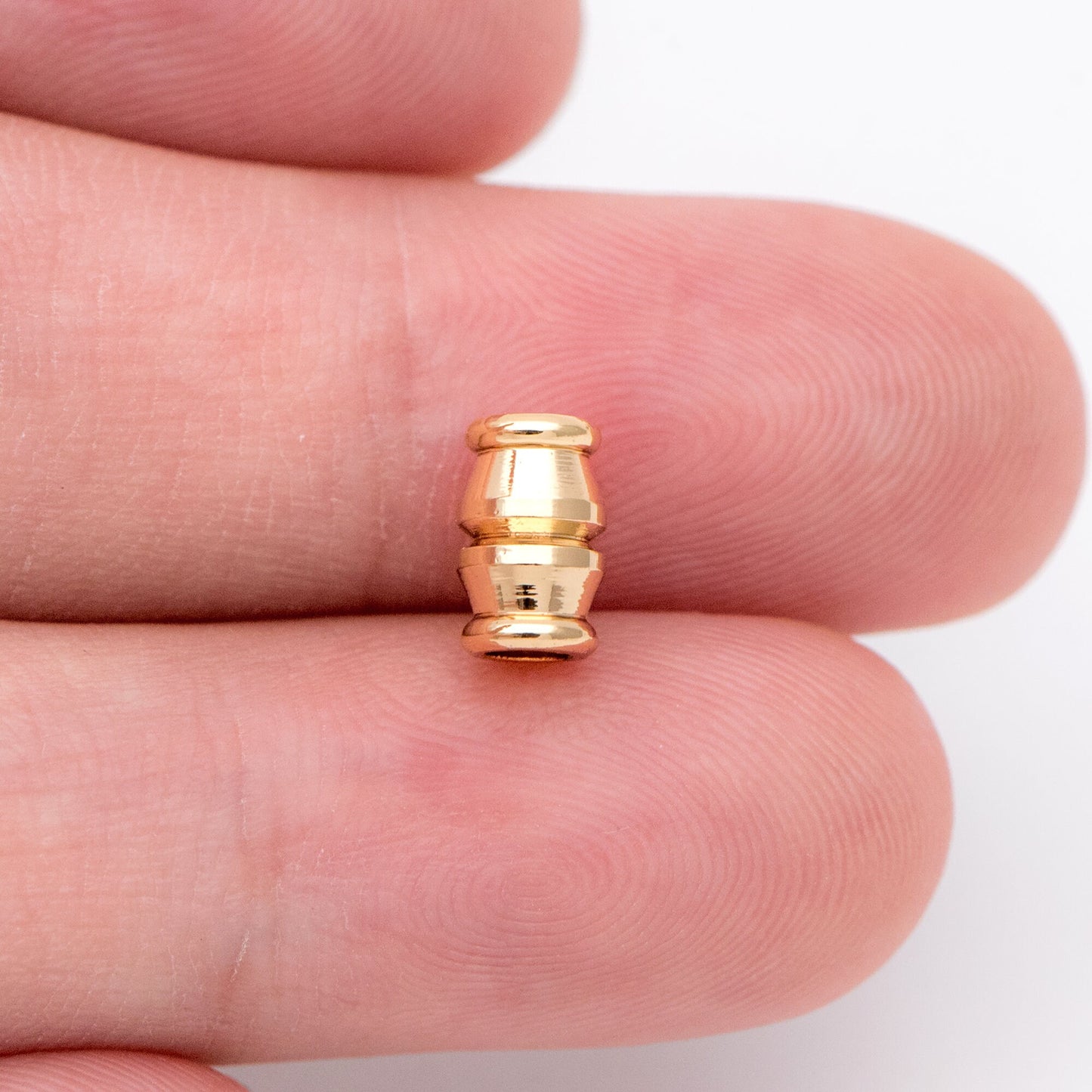 20pcs Gold Tube Beads 7.6x5mm, Real Gold plated Brass Spacers (GB-1459)