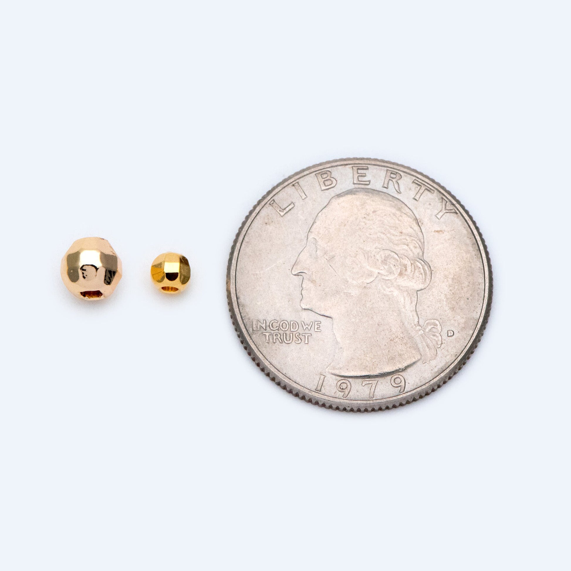 20pcs Gold plated Brass Faceted Spacer Beads 4/6mm, Jewelry Supply (GB-1400)