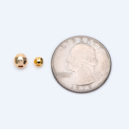 20pcs Gold plated Brass Faceted Spacer Beads 4/6mm, Jewelry Supply (GB-1400)