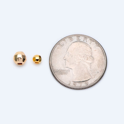 20pcs Gold plated Brass Faceted Spacer Beads 4/6mm, Jewelry Supply (GB-1400)