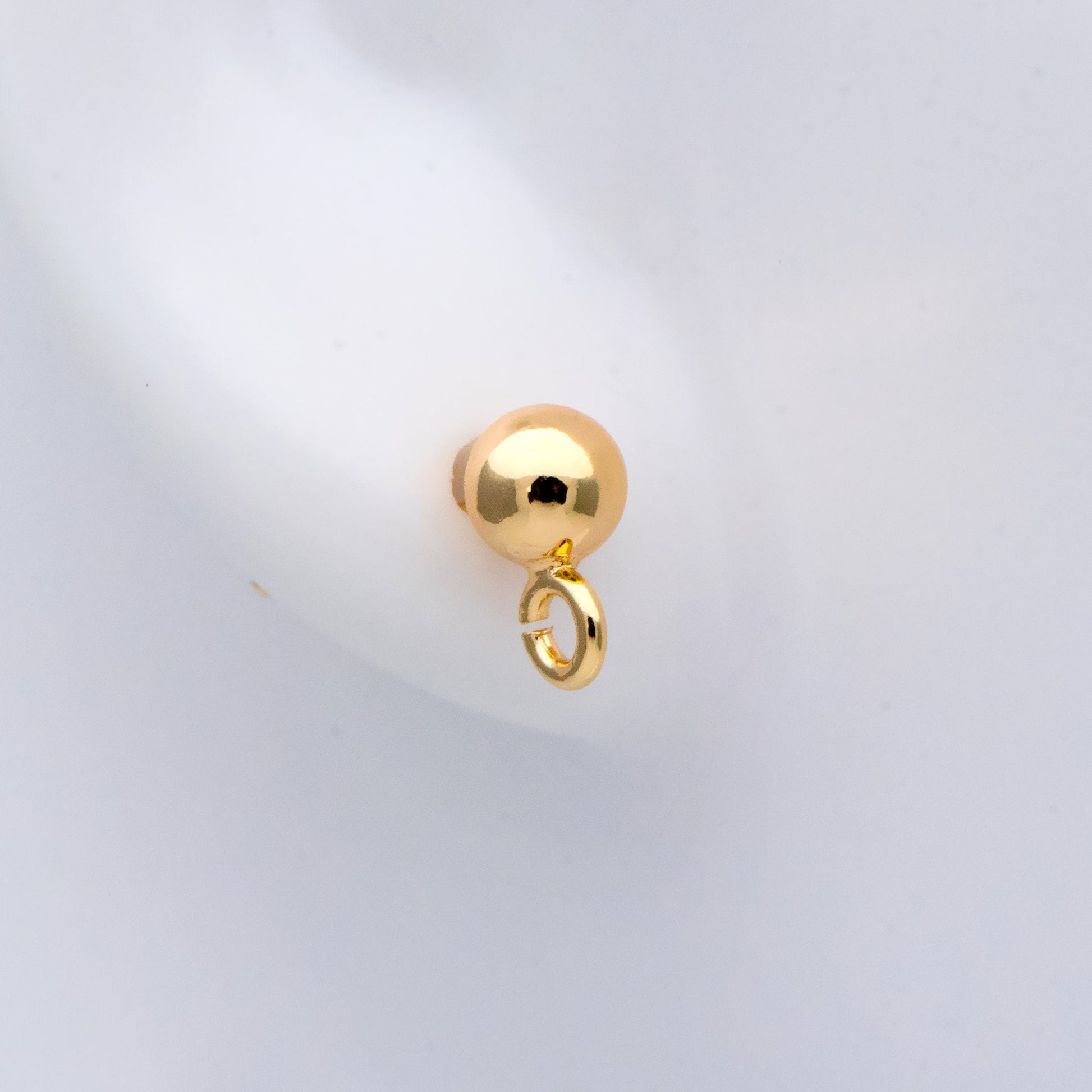 20pcs Gold/ Silver Tone Ball Stud Earring with .925 Pin, Gold/ Rhodium plated Brass Ear Posts, 4 Ball Size (GB-1481)