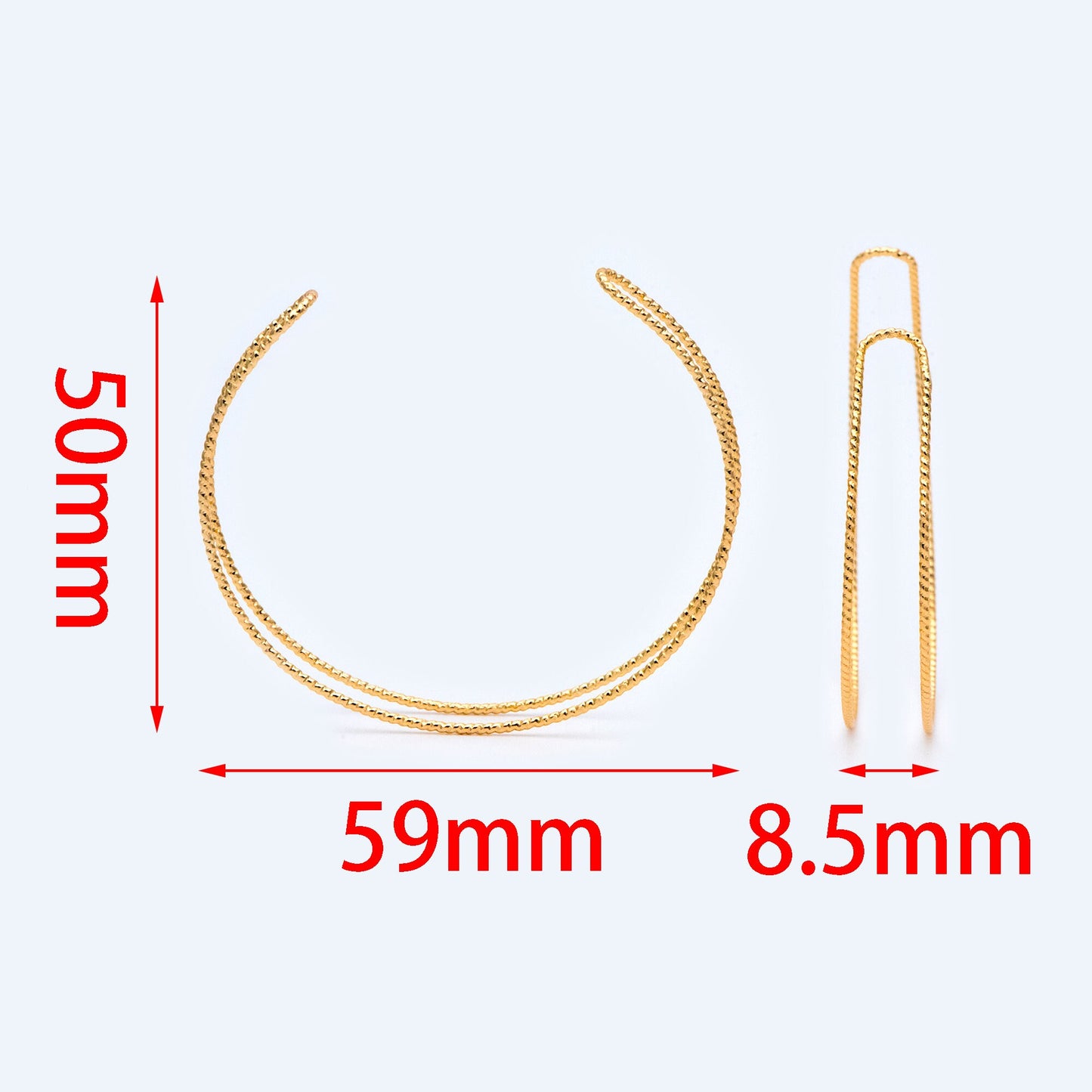 4pcs Gold/ Silver Two Bangle Bracelet Base, Brass Expandable Bangle Wire, Wire Wrapping Bracelet Supply Findings (#GB-1385)