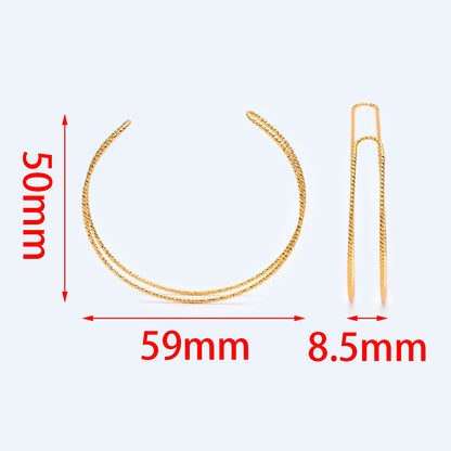 4pcs Gold/ Silver Two Bangle Bracelet Base, Brass Expandable Bangle Wire, Wire Wrapping Bracelet Supply Findings (#GB-1385)