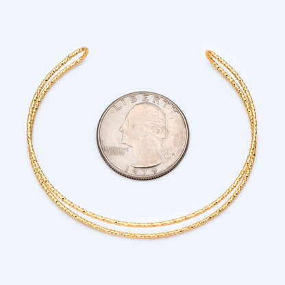 4pcs Gold/ Silver Two Bangle Bracelet Base, Brass Expandable Bangle Wire, Wire Wrapping Bracelet Supply Findings (#GB-1385)