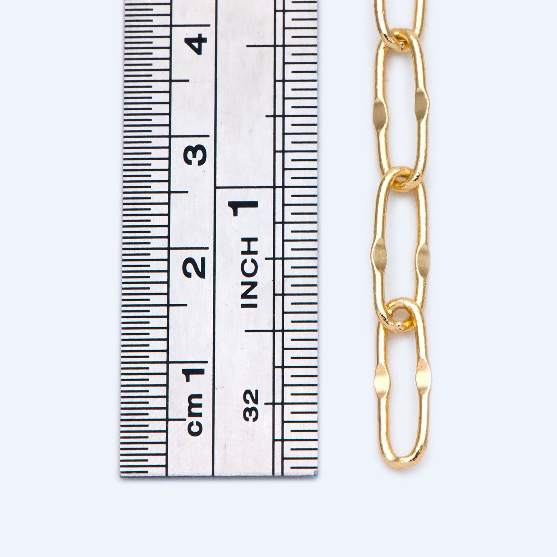 Gold plated Brass Cable Chains, Long Oval Link 5.5x15mm(#LK-406)/ 1 Meter=3.3 ft