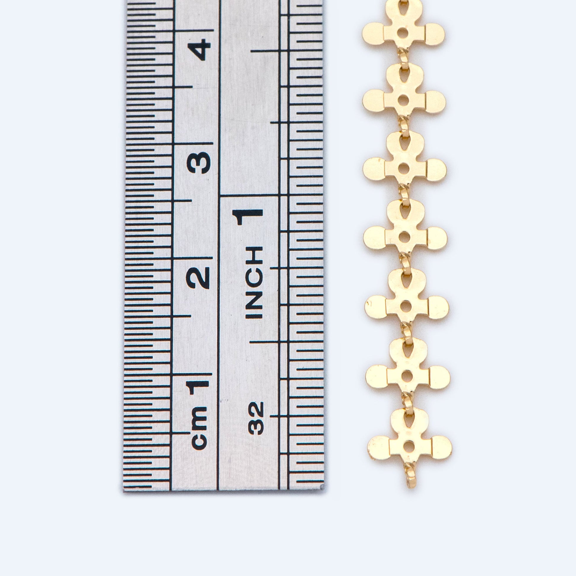 18K Gold plated Brass Link Chains 7mm (#LK-407)/ 1 Meter=3.3 ft