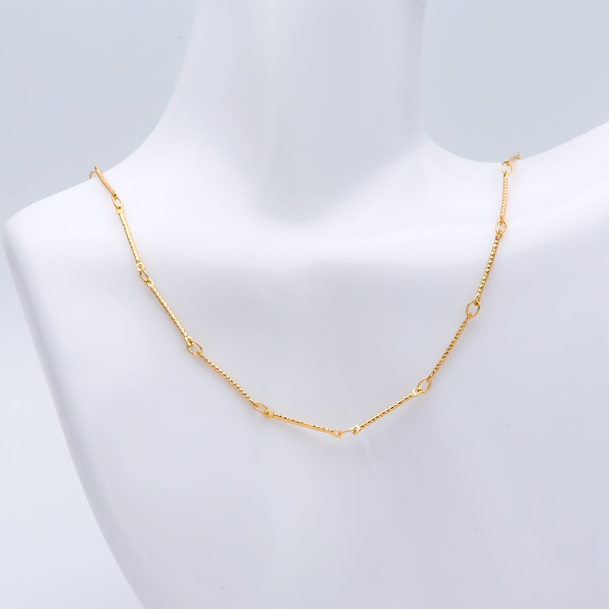 Gold/ Rhodium plated Brass Bar Chains, 15.5mm Stick Bar connector, Jewelry Craft Chain Wholesale (#LK-425)/ 1 Meter=3.3 ft