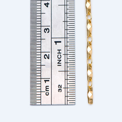 Gold plated Brass Link Chains 2.6mm, Floral Specialty Chains for DIY Necklace (#LK-401)/ 1 Meter=3.3 ft