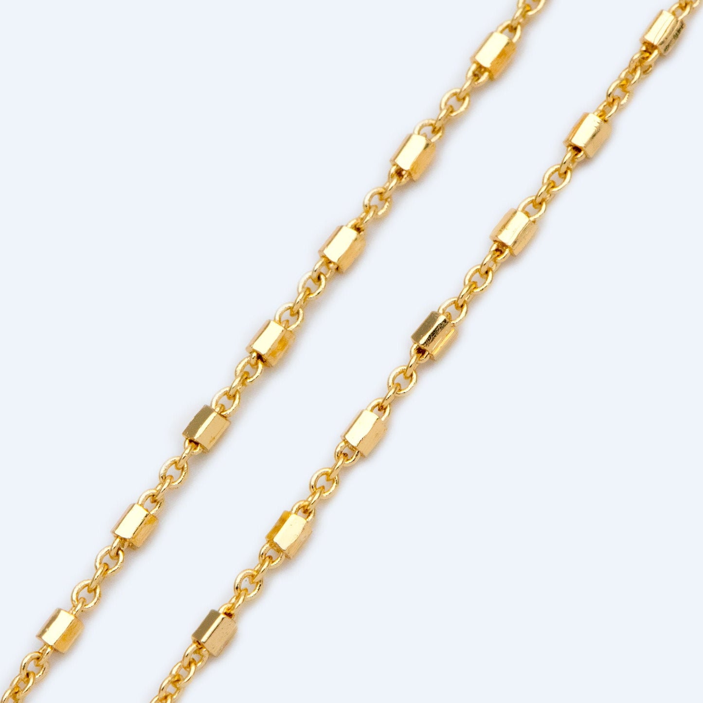 Gold plated Brass Hexagonal Tube Chains 1.6mm, DIY Chain Wholesale, Jewelry Supply (#LK-403)/ 1 Meter=3.3 ft