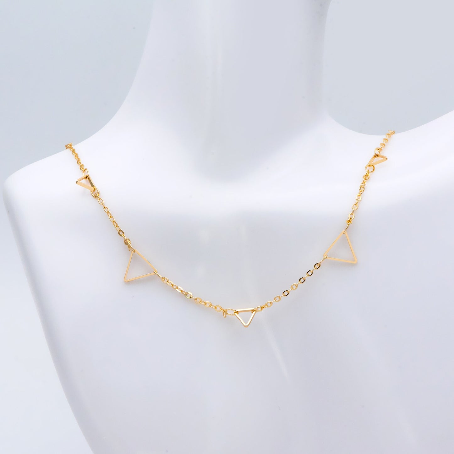 Gold Triangle Chain, 18K Real Gold plated on Brass, DIY Geometric Chain Wholesale (#LK-402)/ 1 Meter=3.3ft